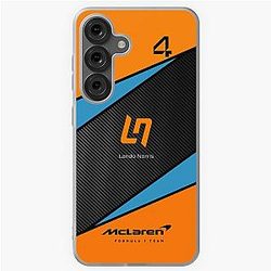 F1 2025 Lando Norris Carbon Fibre Black Blue and Orange Samsung Galaxy Soft Case
