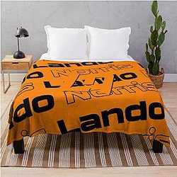 Lando Norris Orange Black Pattern Throw Blanket