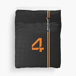 F1 Lando Norris Carbon Fibre Duvet Cover Black Orange