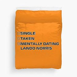 Mentally Dating Lando Norris Duvet Cover