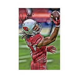 Larry Fitzgerald Canvas Bedroom Decor Signature Poster Sports Landscape Office Room Decor Gift Unframe 12x18inch