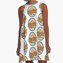 Larry June Orange Season A-Line Dress