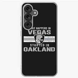 Las Vegas Raiders T-Shirt What Happens in Vegas Started in Oakland - Football Tee For Fans Samsung Galaxy Soft Case