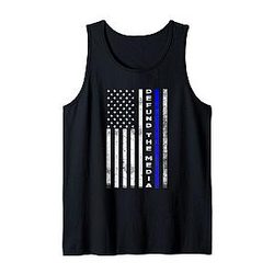 Defund The Police Thin Blue Line Support Law and Order Tank Top