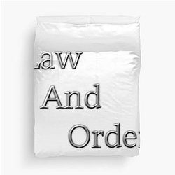 Law and Order Silver Duvet Cover