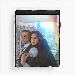 Law and Order SVU Christmas Barba Benson Duvet Cover