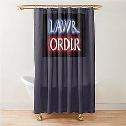 Funny Gifts For Pixelated Law Order Shower Curtain