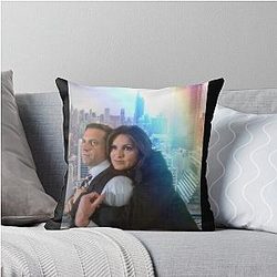 Law and Order SVU Lach Christmas Barba Benson Throw Pillow