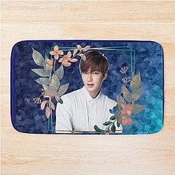 Lee Min Ho Blue Flowers Bath Mat