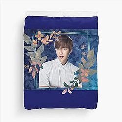 Lee Min Ho Blue Flowers Duvet Cover