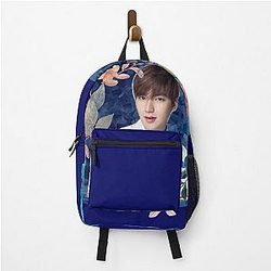 Lee Min Ho Blue Flowers Backpack