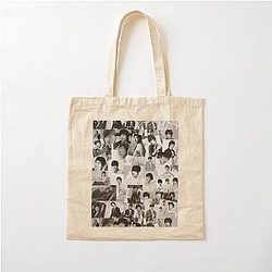 Lee Min Ho South Korean Actor Black Aesthetics Cotton Tote Bag
