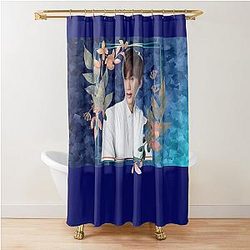 Lee Min Ho Blue Flowers Shower Curtain