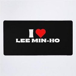 I Love Lee Min-ho White Fonts Desk Mat