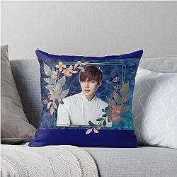 Lee Min Ho Blue Flowers Throw Pillow
