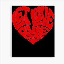 Lenny Kravitz - Red Heart Love Rule Canvas Print
