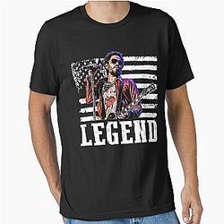 Distressed American Flag Lenny Kravitz Music Legend Essential T-Shirt