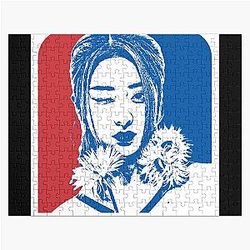LE SSERAFIM Yunjin Sketch Silhouette Blue and Red Puzzle