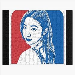 LE SSERAFIM Kazuha Sketch Silhouette Blue Jigsaw Puzzle