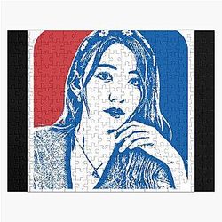 LE SSERAFIM Sakura Sketch Silhouette Blue Red Jigsaw Puzzle