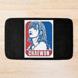 LE SSERAFIM Chaewon Sketch Silhouette Bath Mat Blue and Red