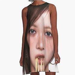 LE SSERAFIM EUNCHAE Spaghetti A-Line Dress
