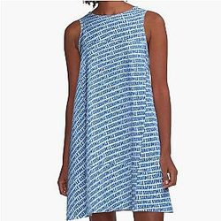 LE Serafim Blue A-Line Dress