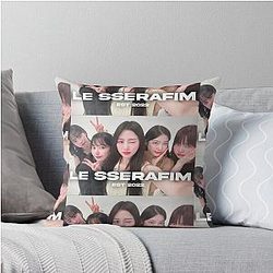 LE SSERAFIM group sticker Throw Pillow