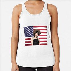 Chae-won US Flag - LE SSERAFIM Racerback Tank Top