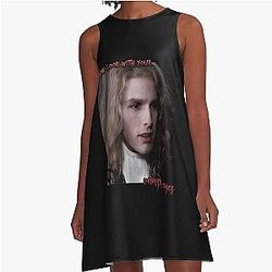 Vintage 90S Vampire Eyes Quote Tom Cruise post Punk A-Line Dress