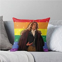 Lestat de Lioncourt Rainbow Flag Throw Pillow
