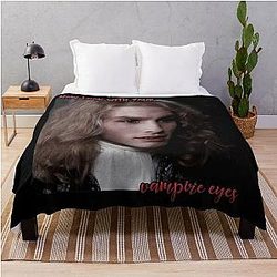 VINTAGE VAMPIRE EYES QUOTE 90S BRAD THROW BLANKET