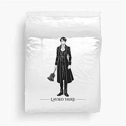 Lavied Here - The Cleaner Levi Ackerman Silhouette Design Manga Anime Merch Duvet