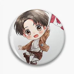 Chibi Levi Ackerman Flag Pin