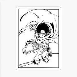 Levi Ackerman ACWR Border Sticker -> Levi Ackerman ACWR Sticker
