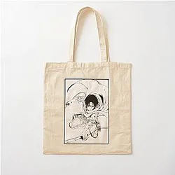 Levi Ackerman Border Cotton Tote Bag