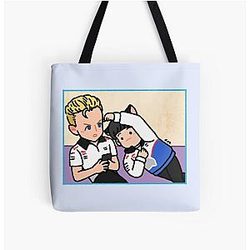 Yuki Tsunoda and Liam Lawson All Over Print Tote Bag