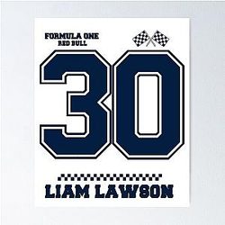 F1 Liam Lawson 30 RBR Driver Poster