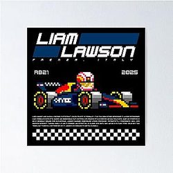 Liam Lawson Visa Cash App F1 Team Poster