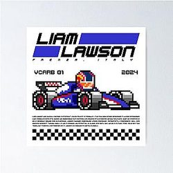 Liam Lawson Visa Cash App F1 Team Poster
