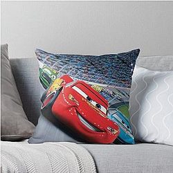 Race Lightning McQueen Throw Pillow