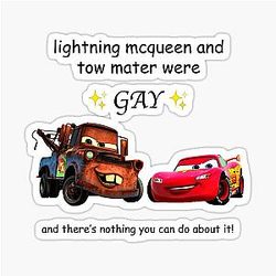 Lightning McQueen and Tow Mater were a sticker