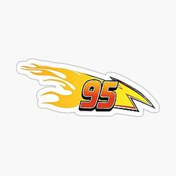 Lightning McQueen Team 95 Flames Sticker
