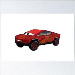 Lightning McQueen Cybertruck Poster