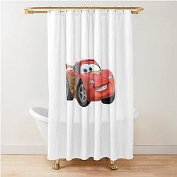 smile Lightning McQueen shower curtain