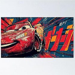 Lightning  Mcqueen  Japanese  Kanji  Desk  Mat  Poster