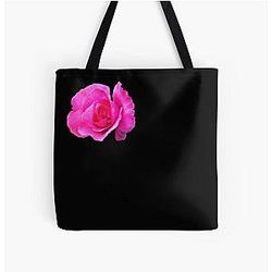 Liv Tyler Tea Rose on Black Tote Bag