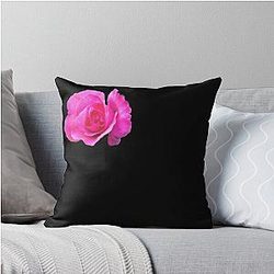 Liv Tyler Tea Rose on Black Throw Pillow