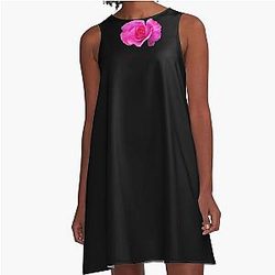 Liv Tyler Tea Rose Black A-Line Dress