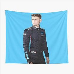 Logan Sargeant F1 Driver in Race Suit with the Williams F1 Team Alex Albon Tapestry.